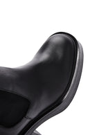 Women's Black Leather Heeled Chelsea Boots | Derimod