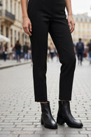 Woman Black Zip Closure Short Thick-Heeled Leather Boots | Derimod