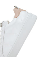 Women's White Laced Leather Sneaker with Accessory Detail | Derimod