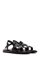 Women's Black Ankle Strap Leather Sandals | Derimod