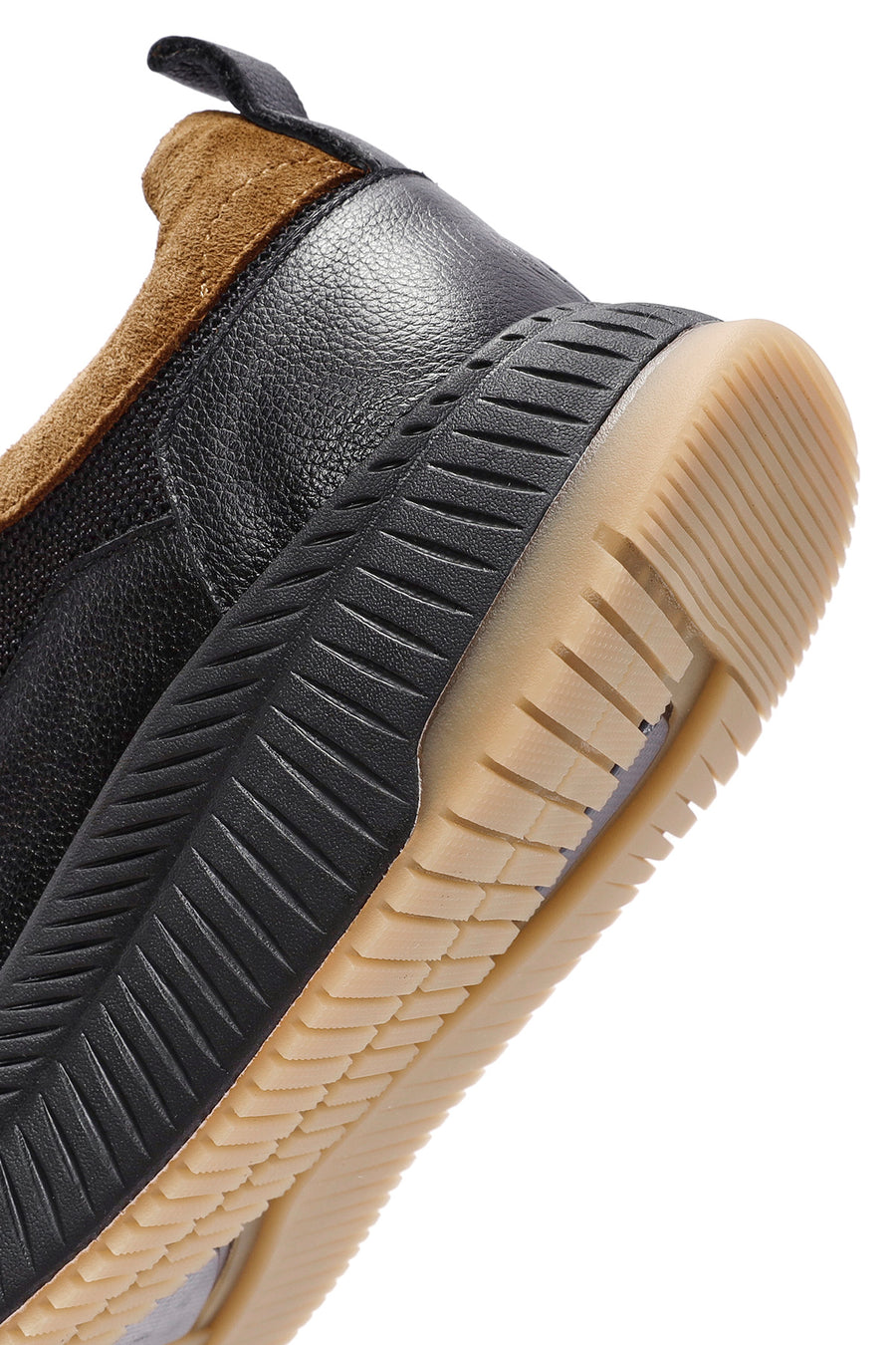 Erkek Siyah Bağcıklı Deri Sneaker