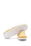 Women's Leather Loafer with Stitching Detail | Derimod