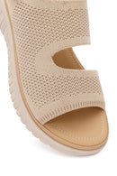 Women's Beige Strapped Thick-Soled Fabric Sandals | Derimod