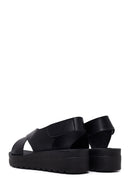 Woman Black Thick-Soled Sandal | Derimod