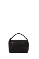 Woman Gray Long-Strap Suede Crossbody Bag | Derimod