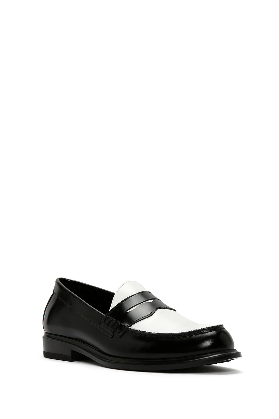 Women's Black Leather Masculine Loafer