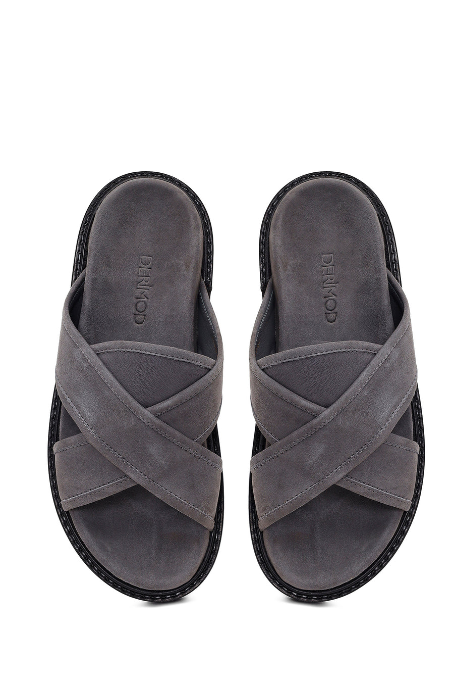 Male Grey Suede Slipper