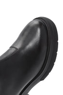 Geox Women's Black Spherica Thick Heel Zippered Leather Boots | Derimod