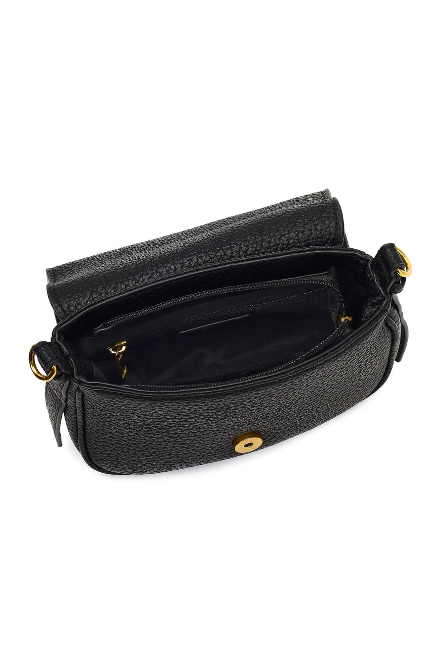 Woman Black Long-Strap Crossbody Bag