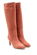 Women's Nubuck Leather Heeled Boots | Derimod
