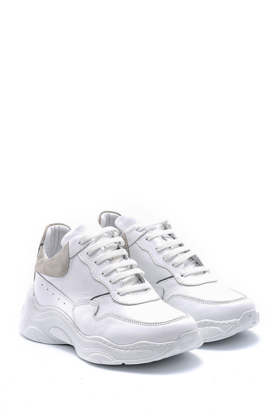 Kadın Deri Yüksek Tabanlı Sneaker