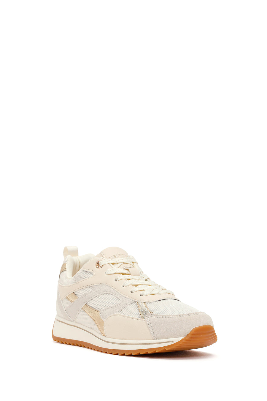Women's Beige Lace-Up Sneakers