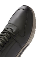 Erkek Yeşil Bağcıklı Deri Casual Sneaker | Derimod