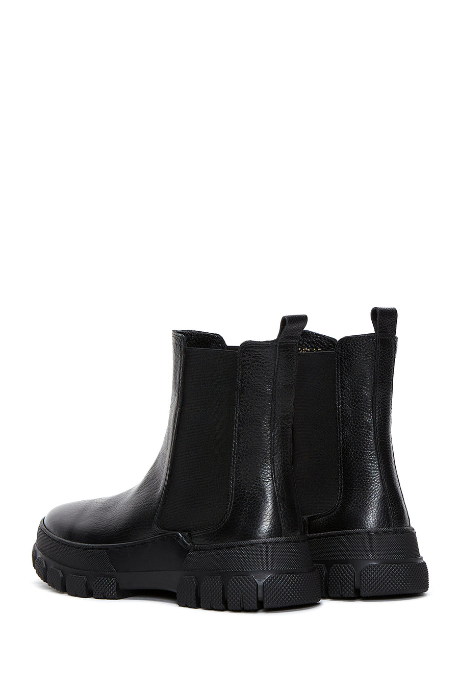 Women's Black Leather Chelsea Boots