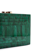 Women's Green Long Chain Strap Mini Box Clutch Bag | Derimod