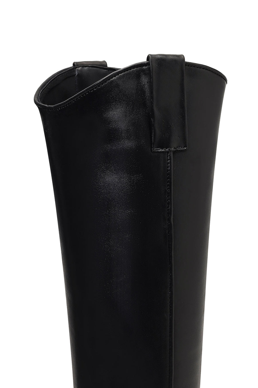Women's Black Low-Heeled Leather Cowboy Boots