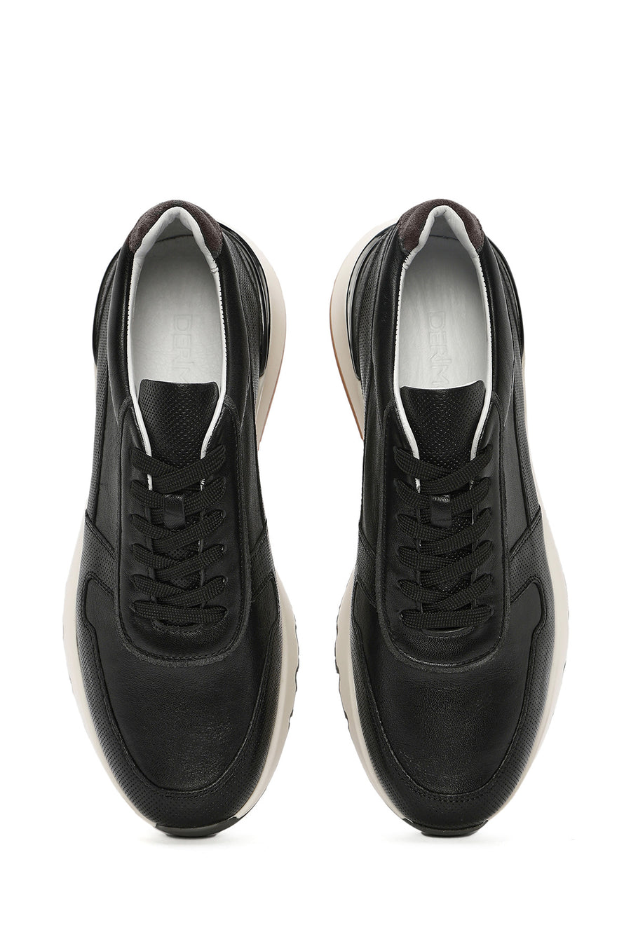 Men's Black Lace-Up Leather Casual Sneaker