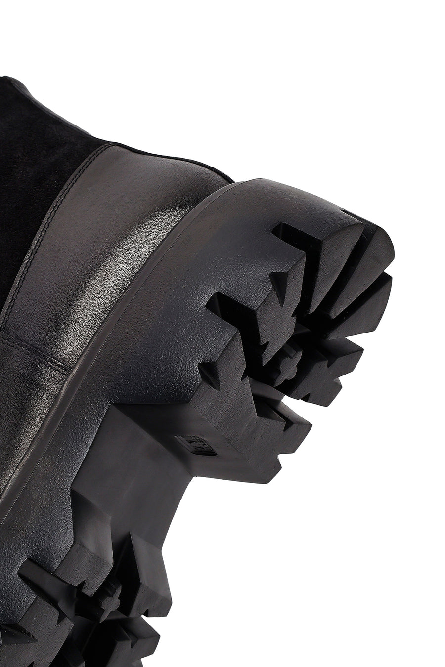 Men's Black Thick Soled Leather Boots