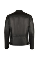 Lavine Erkek Siyah Slim-Fit Deri Ceket | Derimod