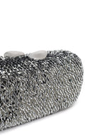 Woman Silver Chain Strap Sequin Mini Box Evening Bag | Derimod