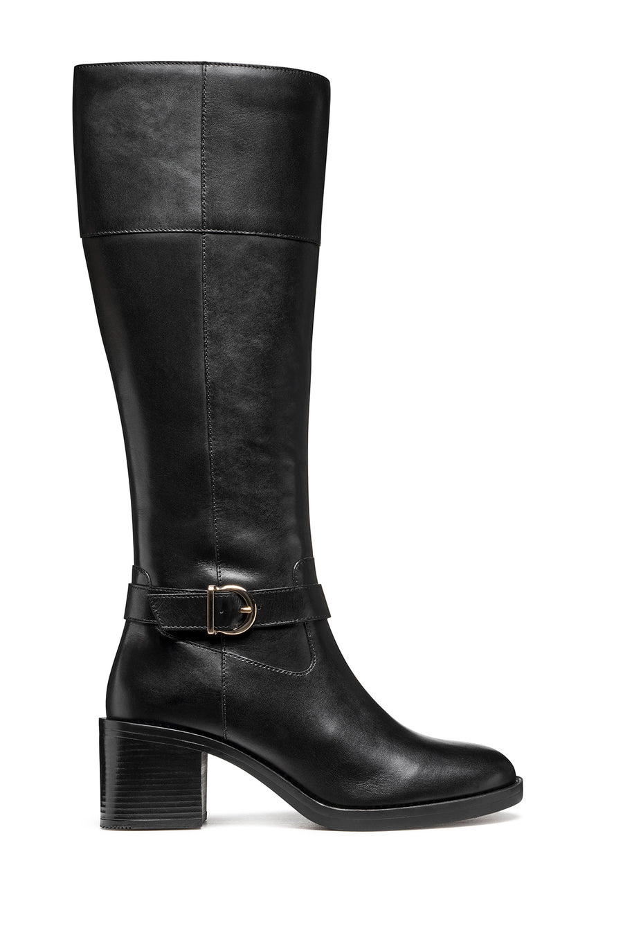 Geox Women Black D Serılda 60 B - Smo.Lea Zippered Heel Leather Boot D56XXB00043C9999 | Derimod