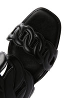 Women's Black Thick Heeled Slippers | Derimod