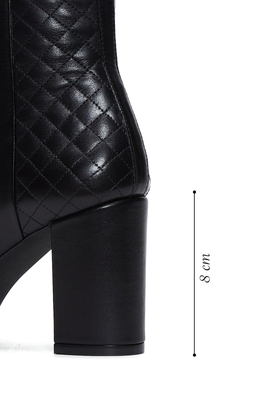 Women's Black Heeled Zippered Casual Leather Boots