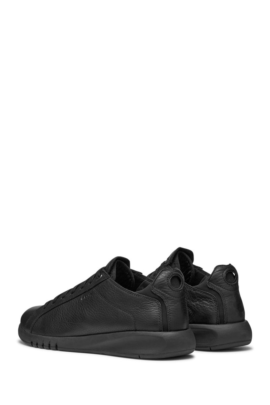 Geox Erkek Siyah U Aerantis A - Tumb Bağcıklı Deri Sneaker