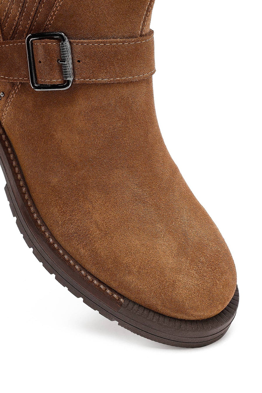 Woman Mink Suede Leather Chelsea Boots