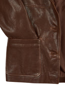 Jill Woman Brown Short Leather Jacket | Derimod