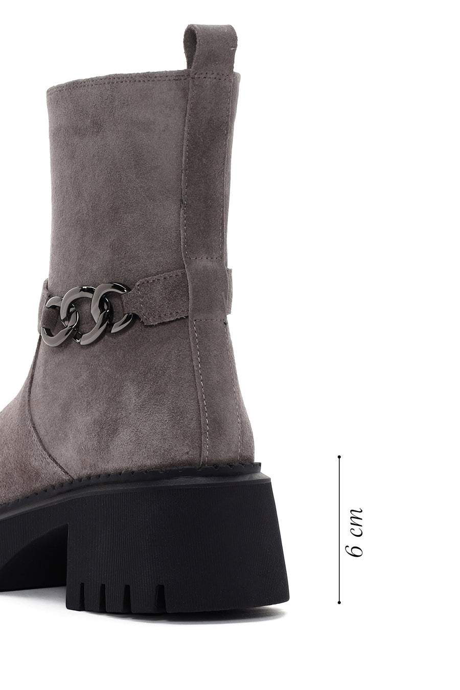 Women's Mink Thick Soled Zippered Suede Leather Boots