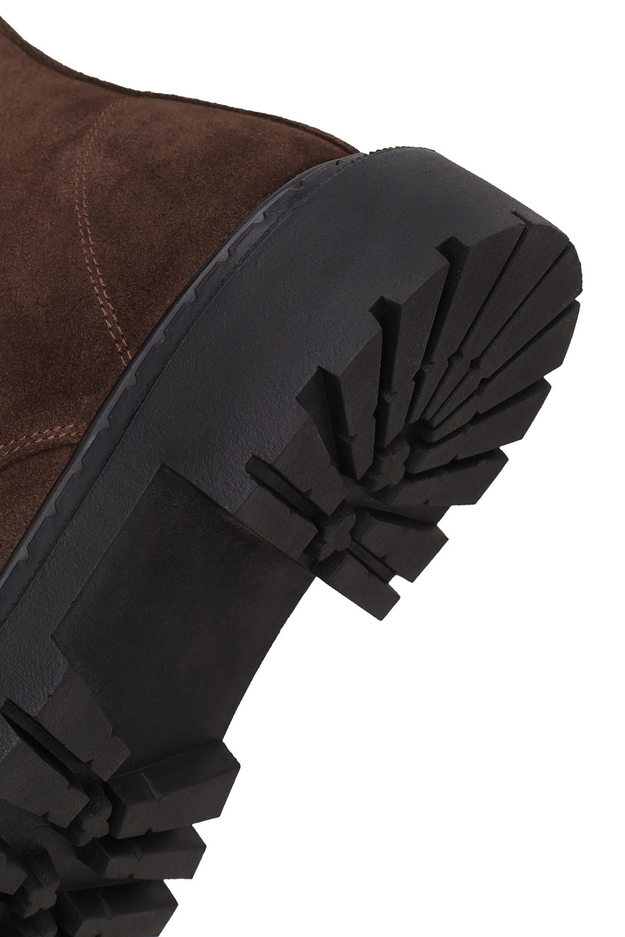 Male Brown Zip Closure Thick-Soled Suede Combat Boots