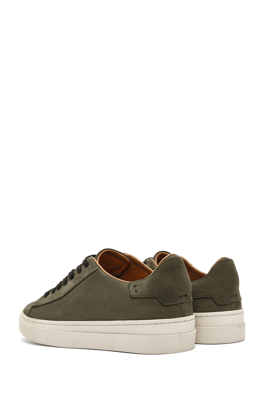 Erkek Haki Bağcıklı Nubuk Deri Sneaker