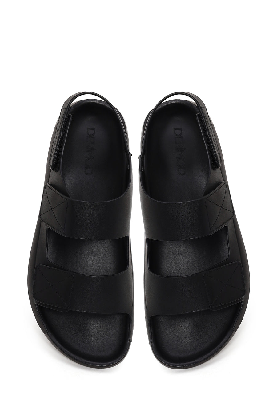 Male Black Strap Leather Sandals