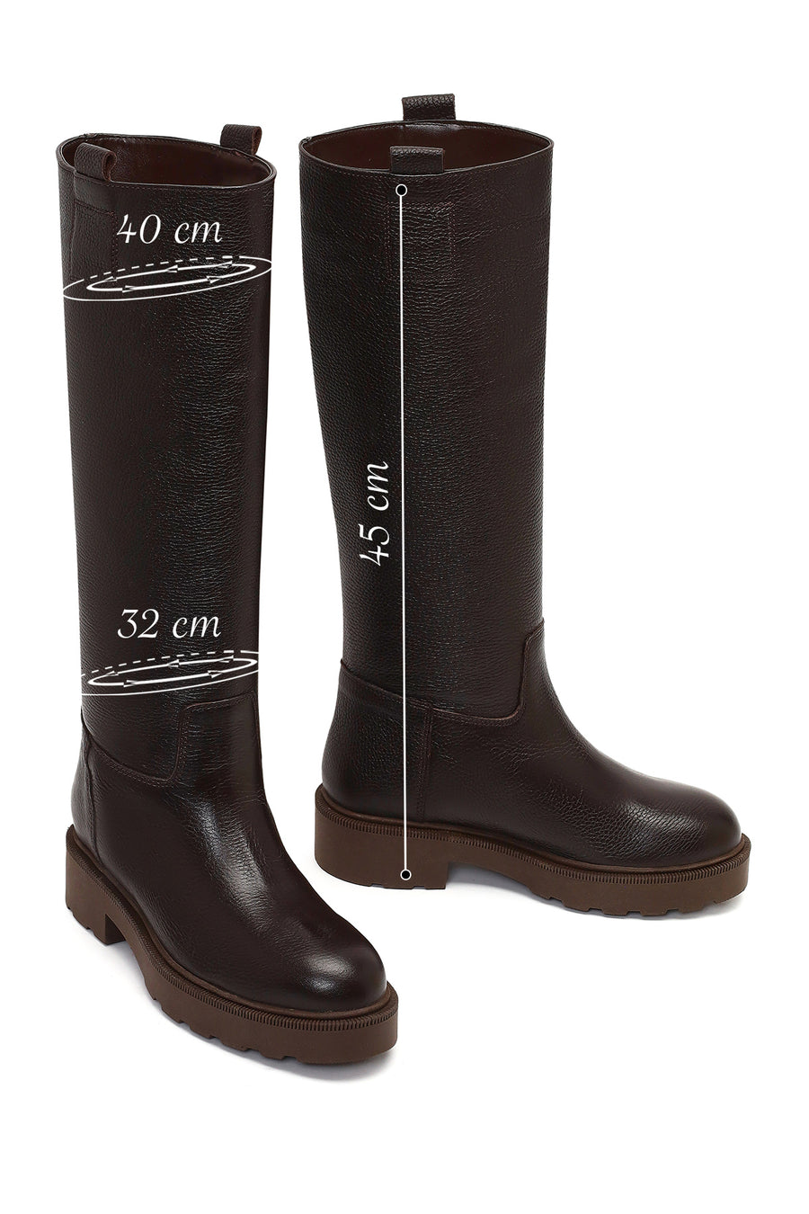 Women's Brown Thick-Soled Leather Boot