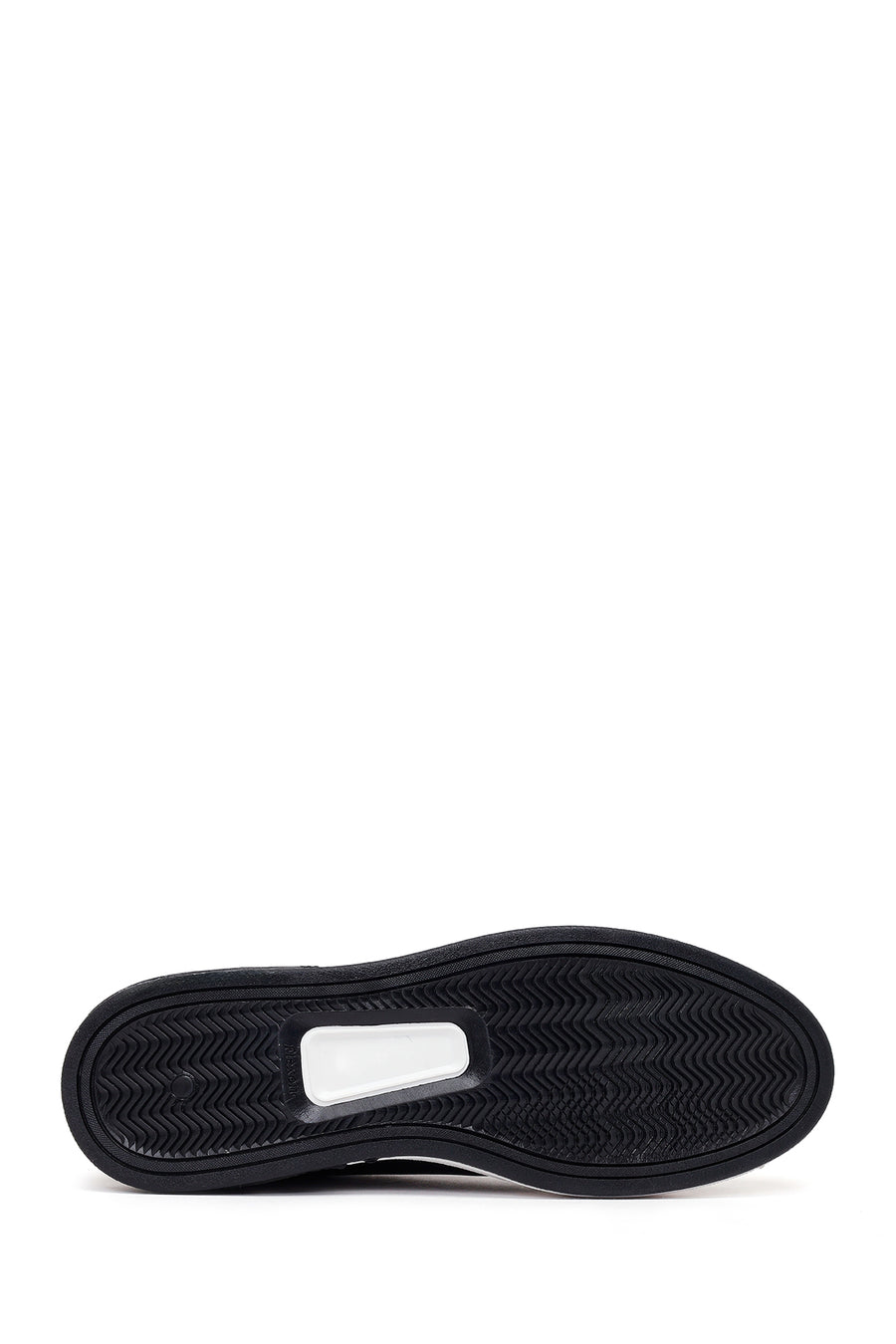 Erkek Siyah Bağcıklı Deri Sneaker