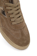 Kadın Bej Bağcıklı Süet Deri Sneaker | Derimod