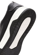 Men's Black Lace-up Thick-Sole Leather Sneaker | Derimod
