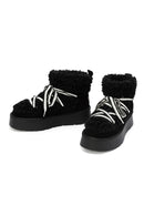 Women's Black Thick-Soled Fur-Lined Leather Boots | Derimod
