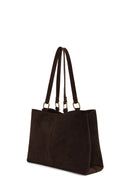 Woman Brown Suede Casual Bag | Derimod
