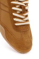 Women's Tan Lace-up Leather Sneaker | Derimod