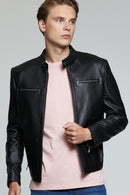 Sandro Men's Leather Jacket | Derimod