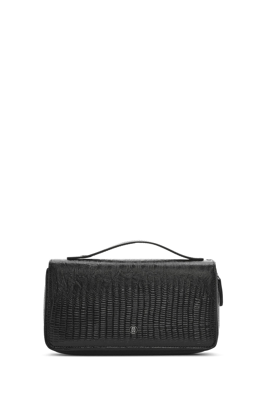 Men's Black Patterned Leather Wallet