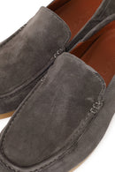 Male Anthracite Suede Leather Loafer | Derimod