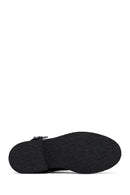 Woman Black Zippered Leather Boat | Derimod