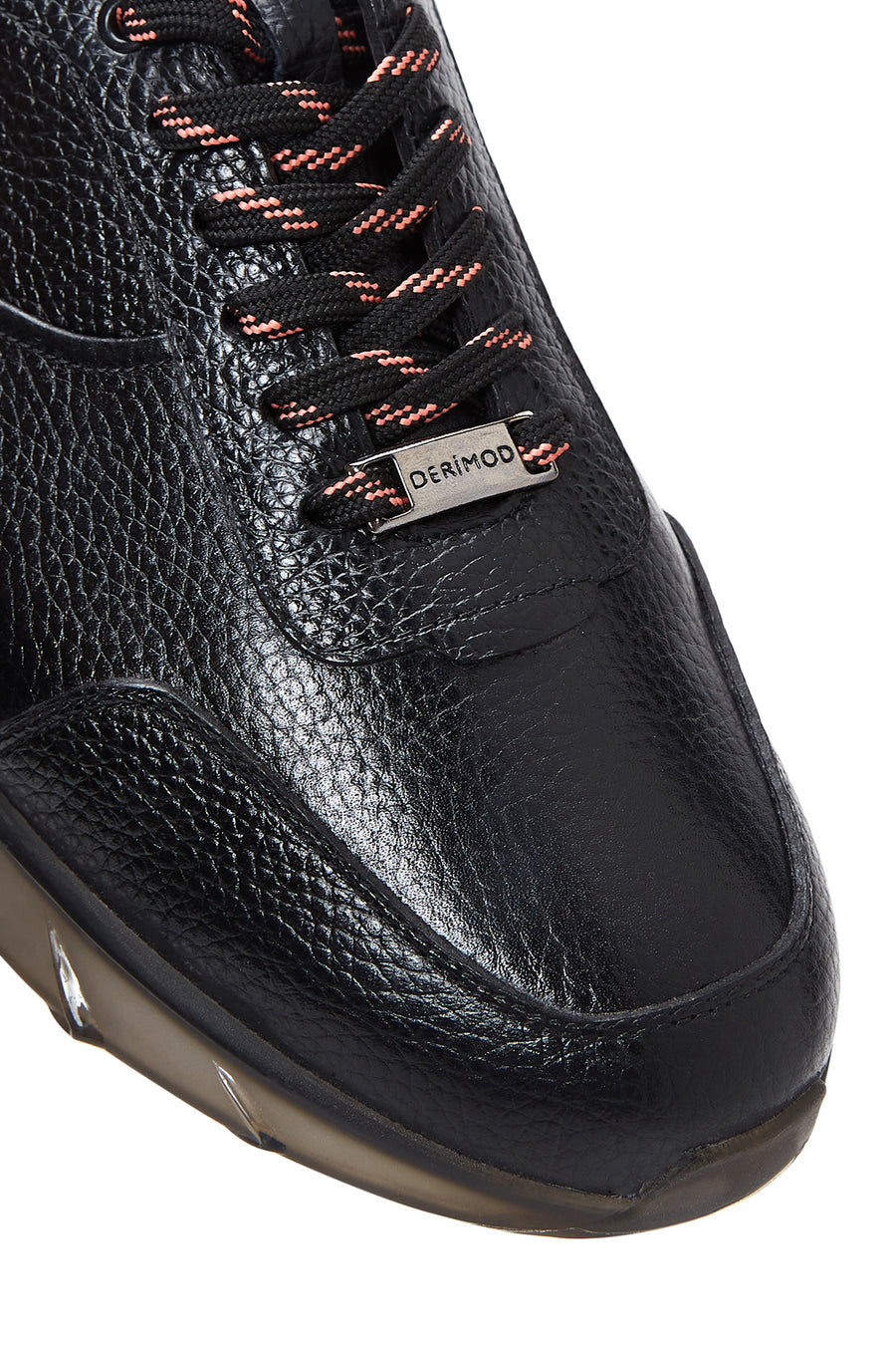 Men's Black Lace-up Leather Sneaker