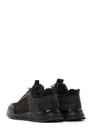 Men's Khaki Lace-Up Nubuck Leather Sneaker | Derimod