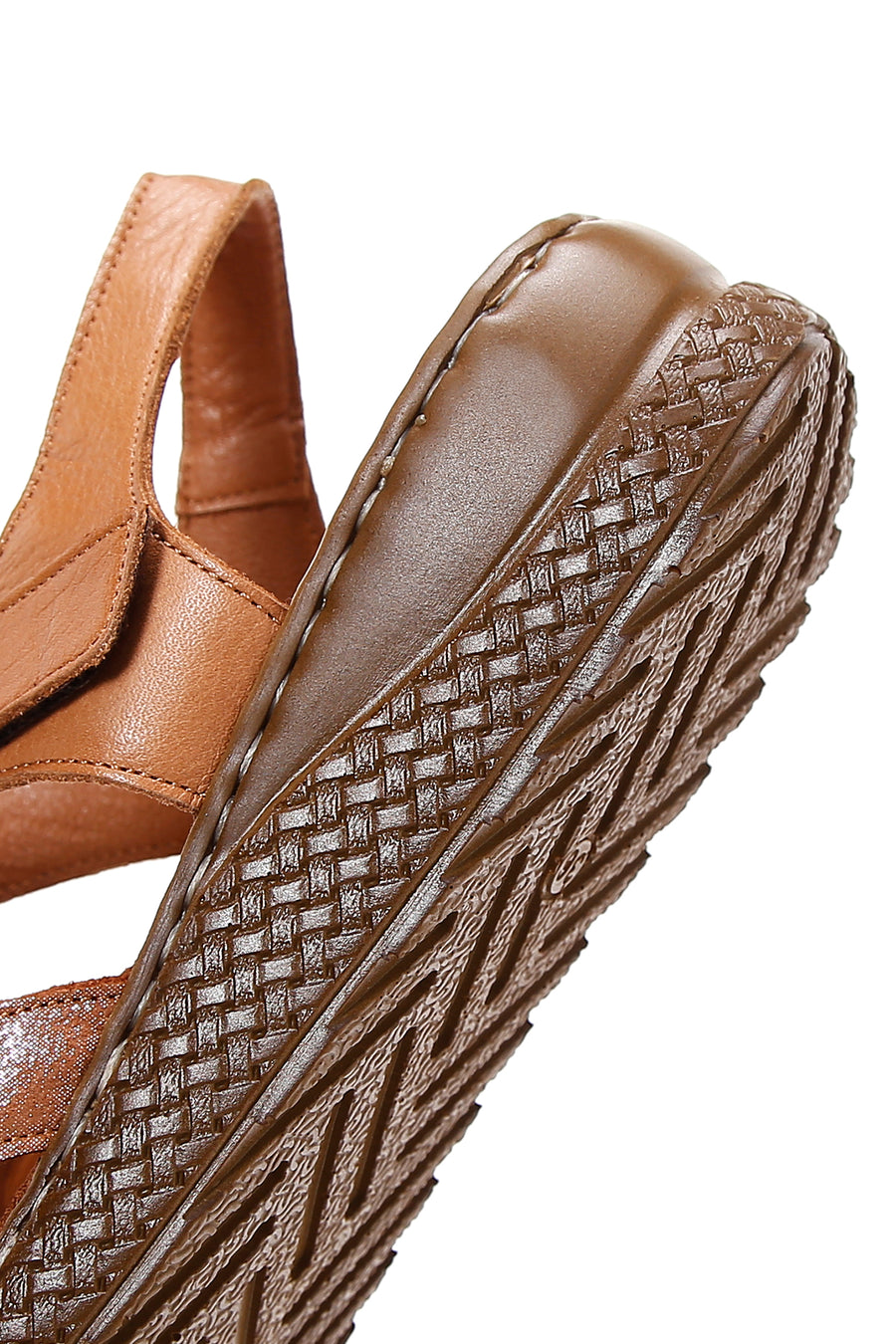 Women's Tan Ankle Strap Leather Comfort Sandals