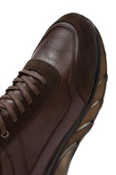 Men's Brown Lace-Up Thick-Soled Leather Casual Sneaker | Derimod