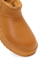 Women's Tan Fur-Lined Teddy Boots | Derimod